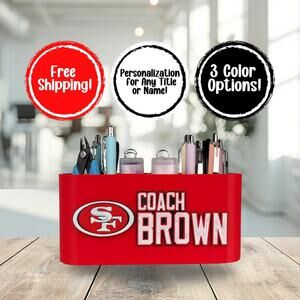 Personalized San Francisco 49ers Desk Organizer, 49ers Gifts